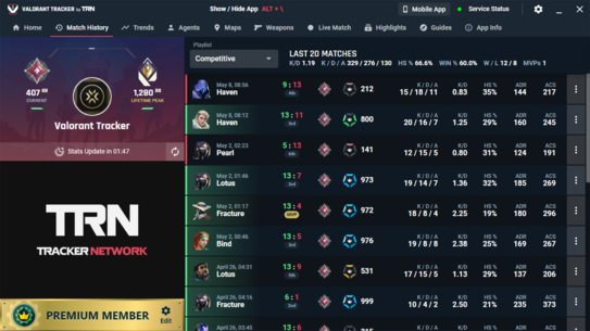 Detailed Match History