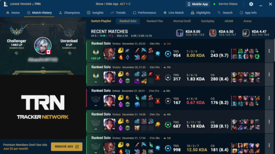 Detailed Match History