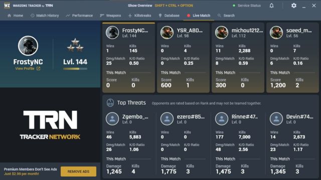 NEW: Live Match Data in Warzone Tracker App
