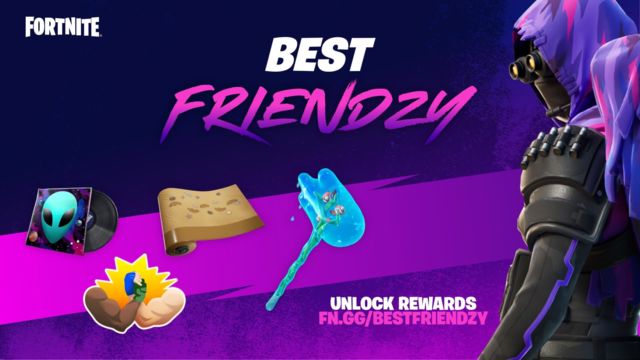 Win rewards for playing Fortnite “Best Friendzy” event: Free Pickaxe, Wrap & more